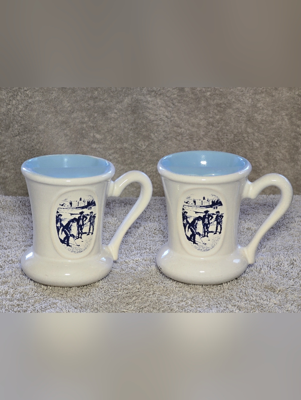 1970s Export 'A' Kings Tobacco Advertising Mustache Cup Mug - Pair Never Used